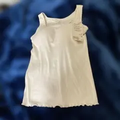 無印良品　アイボリー リブタンクトップ M カップ付き