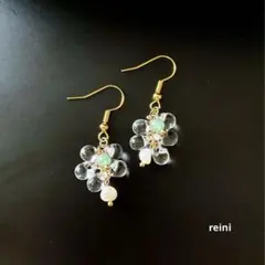 たっぷり雫のピアス イヤリング ハンドメイド
