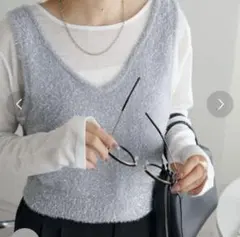 DISCORT ラメフェザーヤーンキャミ