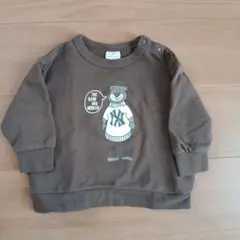 クマプリント長袖トレーナー
