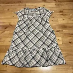 【未使用品】ポンポネットワンピースチェック