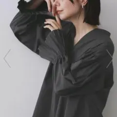 【OPAQUE.CLIP•新品】プリーツキャンディスリーブブラウス