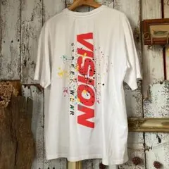 ヴィジョン ストリート ウェア*ロングテイル 半袖 ロゴ 刺繍　Tシャツ M