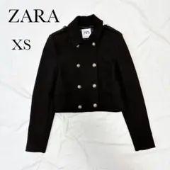 美品✨ZARA ザラ ダブルブレストコート ショート丈 金ボタン ブラック XS