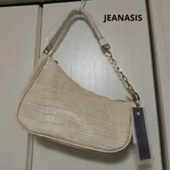 JEANASIS　アイボリー クロコ型押し ハンドバッグ