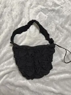 GU ギャザーショルダーバッグ ブラック