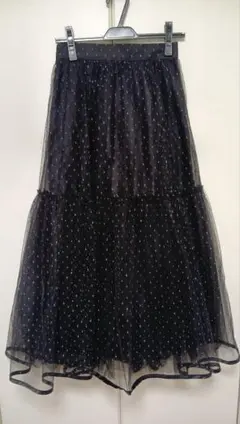 JILL by JILL STUART 黒/白ドット フリルロングスカート JILL by JILL STUART 黒/白ドット フリルロングスカート | Mercari