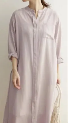 美品 ミラオーウェン 洗える フレンチリネン ビッグシルエットシャツ 