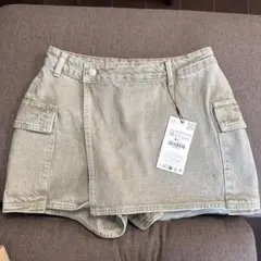ZARA XS カーキー カーゴショートパンツ