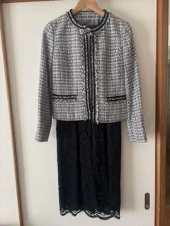【any FAM】ツイードジャケットとレースワンピースセット