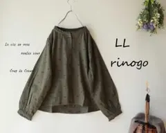 新品値引　ＬＬカーキ*水玉刺繍大人ナチュラルブラウス秋冬　大きいサイズ