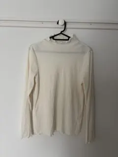 【UNITED ARROWS】リブハイネック ロンT アイボリー