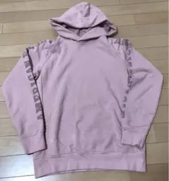 AMERICAN EAGLE 袖ロゴ 裏起毛 パーカー サーモンピンク XL