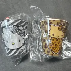 新品　日焼けキティ　ゼブラ柄　ヒョウ柄　メラミンカップ　コップ　タンブラーギャル 新品♡日焼けキティ ゼブラ ヒョウ柄 ピンク メラミンカップ ギャル