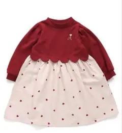 apres les cours スカラップドッキングワンピース　赤