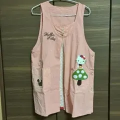 ハローキティ エプロン 赤と白のチェック柄