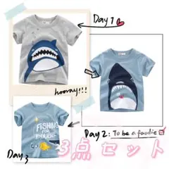 サメ魚カニ男の子半袖男児普段着110サイズ 3枚セット