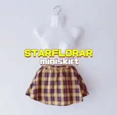 starflorar　チェック　インナーパンツ付き　スカート　ミニスカート　黄色