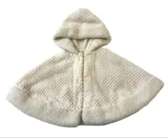 ベビーポンチョ フード付き クリーム色