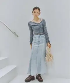 スナイデル　マーメイドデニムスカート　ライトブルー　デニム　マーメイドスカート