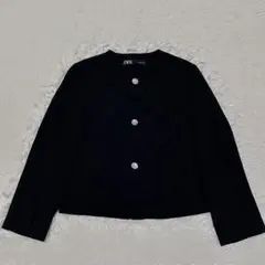 黒 ノーカラージャケット