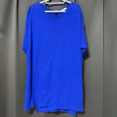 フリーサイズ・長めトップス・青・ロイヤルブルー・半袖・earth