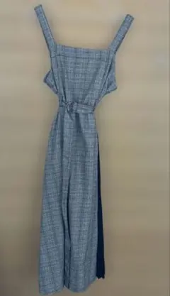 【美品】　チェック柄　ロングスカート　ジャンパースカートのサムネイル
