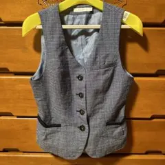 ENJOY チェック柄 ノースリーブベスト 9号　事務服