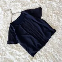 《コムサイズム》【サイズ11】ブラウス ドビー シフォン プリーツ オフィス