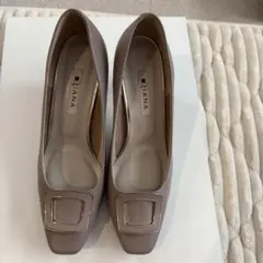 DIANA グレー スクエアトゥ パンプス 24.5cm