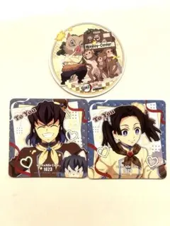 鬼滅の刃　バレンタイン　コースター　嘴平伊之助　神崎アオイ　全集中展　ご当地