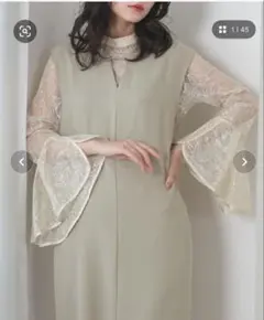 2way ワンピース ベルスリーブ グレー