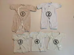 新生児 ツーウェイオール2点 短肌着3点セット