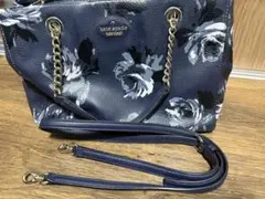 kate spade ネイビー フラワー ショルダーバッグ
