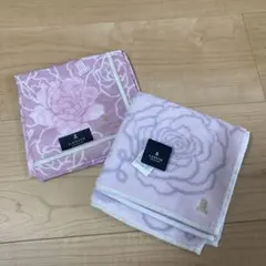 LANVIN バラ模様 タオルハンカチ、ハンカチ の2枚セット