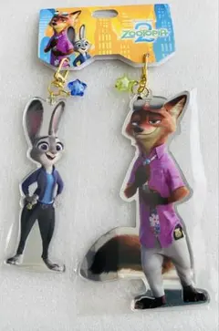 ズートピア　キーチェーン　ジュディ＆ニック