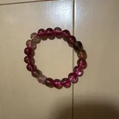 一点物 天然石 ハンドメイドブレス ピンクパープル スーパーセブン