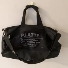 P.LATTE ボストンバッグ ブラック　ピンクラテ　キッズ　旅行かばんのサムネイル