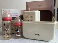 Combi 除菌じょ〜ずα 哺乳瓶消毒ケース、Pigenディズニー哺乳瓶２本