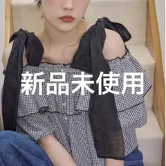 NICE CLAUP(ナイスクラップ) 肩リボンフリルブラウス(リボン取り外し可のサムネイル