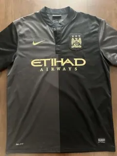 NIKE 2013/14 マンチェスターシティ 長袖 アウェイユニフォーム 黒金