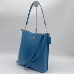 COACH CF339 Mollie Blue Leather Bag 2way - メルカリ