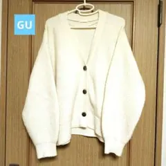GU パフィータッチ パフスリーブ カーディガン オフホワイト アイボリー