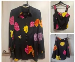 花柄シャツ、タンクトップ、スカート3点セット