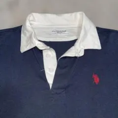 U.S. POLO ASSN. ラガーシャツ 半袖 ネイビーのサムネイル