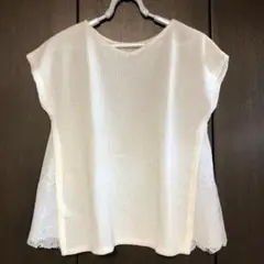 メッシュ カットソー 前後2WAY 重ね着 ゆったり 体型カバーのサムネイル