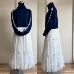 古着リメイクトラックジャケットチュールワンピース