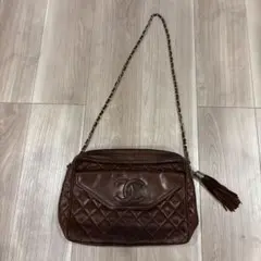 Chanel ブラウン キルティング ショルダーバッグ
