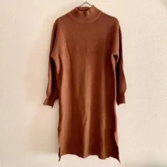 ニットワンピース✨　レディース スリット タートルネック