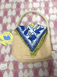 KALDI ネコバッグ サマーバッグ かごバッグと猫柄インナーバッグ
